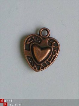 metalen embellishments copper hart - 1