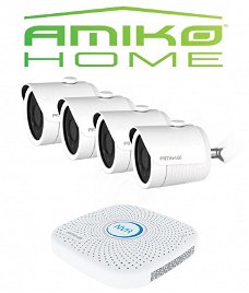 Amiko IPCAM home startersset bullet 4, video bewakingsset