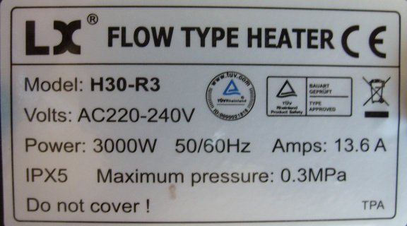 Verwarming RVS 3000W met druk schakelaar T-Vorm H30-R3 - 3