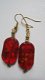 oorbellen antiek murano glas rood met antiek goud dutch design 1001oorbellen earrings - 2 - Thumbnail