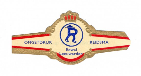Abonné - Reclamebandje Offsetdruk Reidsma, Leeuwarden (rode boord, stemt tevrêe) - 1