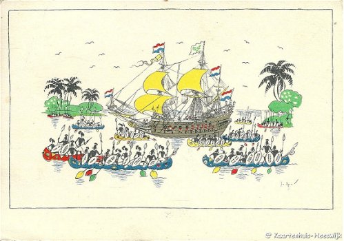 Briefkaart zomerkaart 1957 - 1