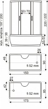 Sanifun douche-badcombinatie Fortunato 1700 x 850 - 7