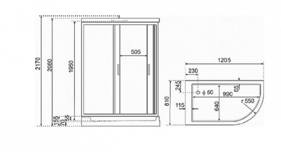 Sanifun complete douchecabine Ennio 1200 x 800 - 2