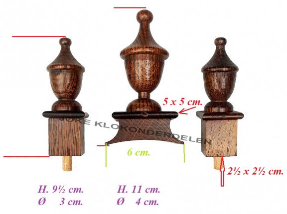 3 Klok tollen = zie foto 2 voor maat= 38146 - Afbeelding 2