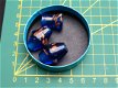 Nr. 402, mooie donkerblauwe glaskralen met brons met glitter bewerkt - 1 - Thumbnail