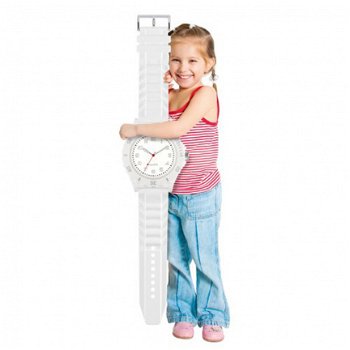 Wand klok horloge wit 90 cm lang - kinder wandklok - 1