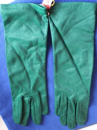 Gala / Feest handschoen - echte vintage! - jaren 60/70 - groen - nr. 1