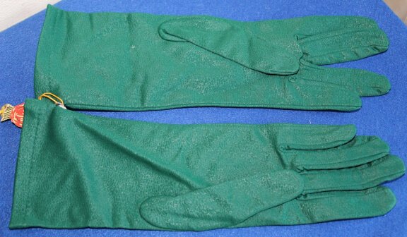 Gala / Feest handschoen - echte vintage! - jaren 60/70 - groen - Afbeelding 2