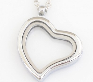 Hartje Memory glass locket , incl. ketting (50 cm.) - 1