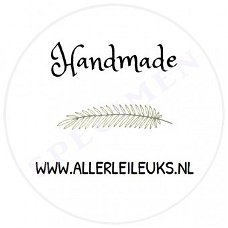 Stickers eigen tekst-link handmade Ø4cm groothandel