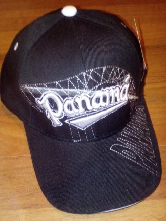 zwarte cap, pet met geborduurd Panama-logo (nieuw) - nr. 1