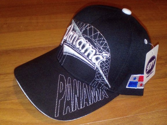 zwarte cap, pet met geborduurd Panama-logo (nieuw) - Afbeelding 2