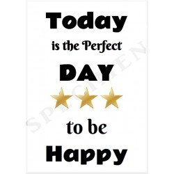 Quote kaarten perfect day to be happy A6 - 25 STUKS allerleileuks groothandel - 1