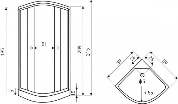 Sanifun complete douchecabine Jacopo 900 x 900 - 2