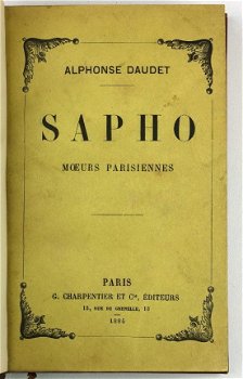 Sapho 1884 (1e druk) Daudet - Courtisane Quartier Latin - 1