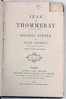 Sandeau, Jules 1879 Jean de Thommeray – Le Colonel Evrard