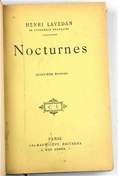 Lavedan 1899 Nocturnes - Calmann-Lévy - 1