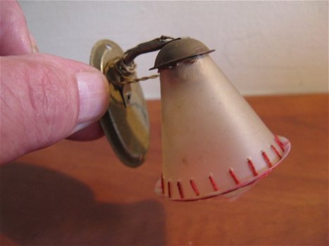 Voor in het poppenhuis...miniatuur mica hanglamp...ca. 1940/50. - 1