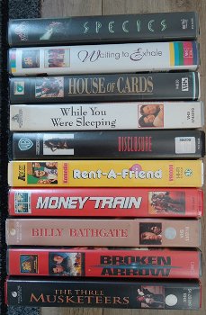 Zes originele VHS-videofilms van videotheek (ex-rental). - 5