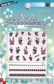 Nagel water Stickers rozen NT053 Decals nail art gekleurd