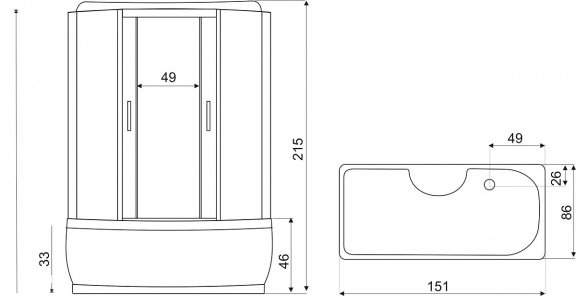 Sanifun douche-badcombinatie Chico 1500 x 860 - 8