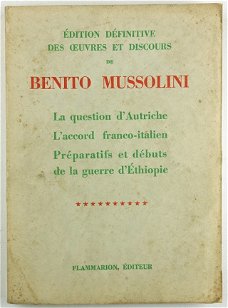 Benito Mussolini 1938 Oorlog Ethiopië Ongelezen exemplaar