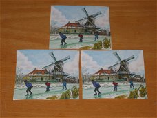 3D plaatjes --- WINTER --- SCHAATSEN bij de MOLEN