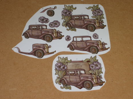 3D plaatjes --- VERVOER --- OLDTIMER TUSSEN de BLOEMEN - 1