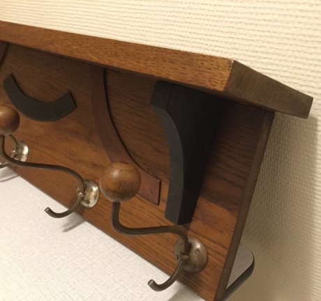 Stijlvolle art deco kapstok, eikenhout, leuke details - Afbeelding 4