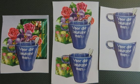 3D plaatjes --- MANNEN --- BLOEMEN, BONBONS en een MOK --- VOOR DE LEUKSTE MAN... - 1