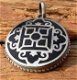 Kalachakra Mandala Amulet (zwart) uit Nepal - 2 - Thumbnail