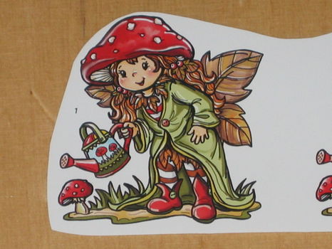 3D plaatjes --- KINDEREN --- PADDENSTOELEN MEISJE met een GIETER - 2