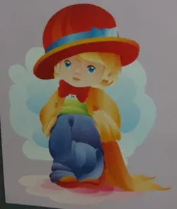 3D plaatjes --- KINDEREN --- MEISJE met een RODE HOED