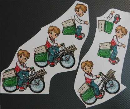 3D plaatjes --- KINDEREN --- JONGEN DOET ZIJN KRANTENWIJK op de FIETS - 1