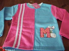 diddl sweater kleur blauw/roze maat 110/116 AFGEPRIJSD