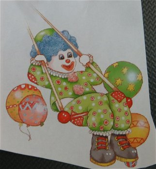 3D plaatjes --- CLOWN ZIT op de SCHOMMEL - 2