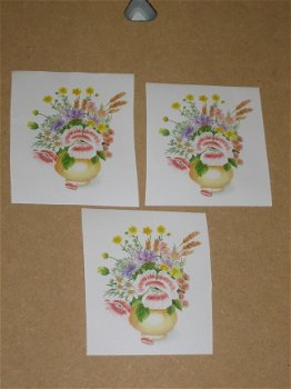 3D plaatjes --- BLOEMEN --- WIT-ROZE in een GELE VAAS - 1