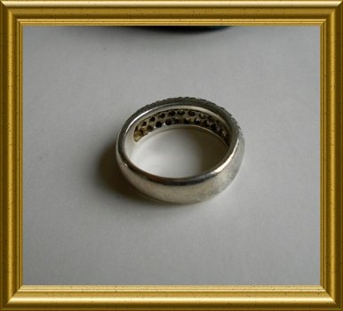 Mooie zilveren ring met steentjes - 5