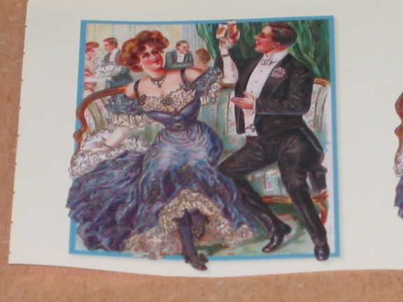 Vintage nr. 17 --- 3D SET voor WENSKAART --- DAME en een HEER zijn aan het DANSEN - Afbeelding 3