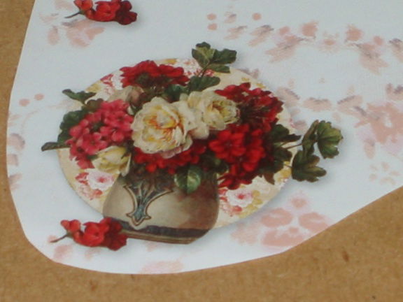 Vintage nr. 15B --- 3D SET voor WENSKAART --- BOEKET BLOEMEN in een VAAS - Afbeelding 3