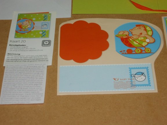 Kaart nr. 20 --- SET voor WENSKAART --- BABY LIGT in de KINDERWAGEN - Afbeelding 2