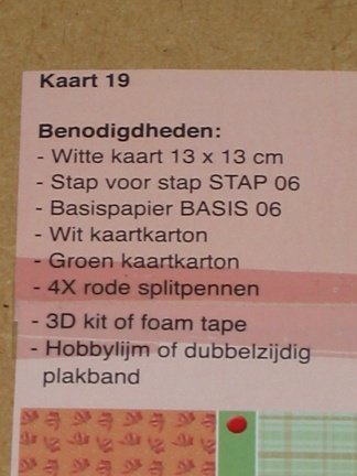 Kaart nr. 19 --- PIRAMIDE SET voor WENSKAART --- EEN RODE TULP - Afbeelding 4