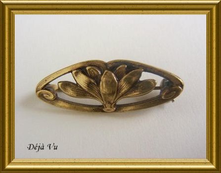 Oude koperen broche // vintage brooch - 1