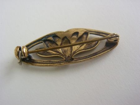 Oude koperen broche // vintage brooch - 3