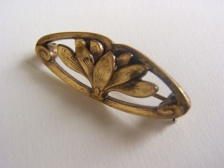 Oude koperen broche // vintage brooch - 4