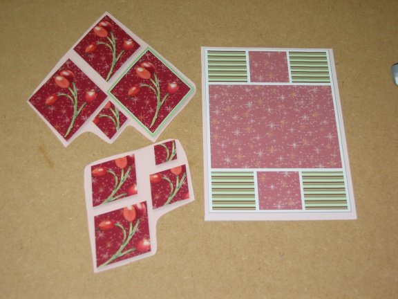 Kaart nr. 16 --- PIRAMIDE SET voor WENSKAART --- RODE BESJES - Afbeelding 2