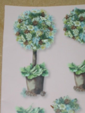 Kaart nr. 13 --- 3D SET voor WENSKAART --- EEN MOOI BLOEMENBOOMPJE / BLOEMEN BOOMPJ - Afbeelding 3