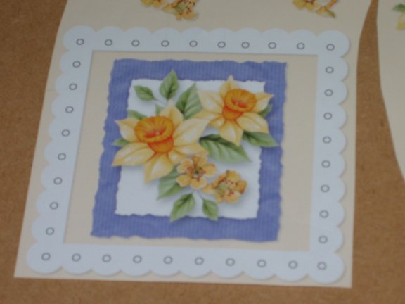 Kaart nr. 10 --- 3D SET voor WENSKAART --- BOEKET met GELE NARCISSEN - Afbeelding 3