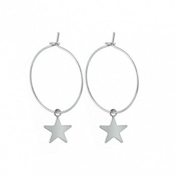 fashion oorbellen ibiza met ster oorringen star zilver of goud 1001oorbellen - 1